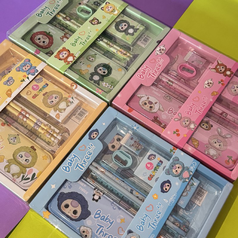 Set de Papelería Rectangular Baby Three 🎁✨ 1 Set de Papelería Rectangular Baby Three 🎁✨