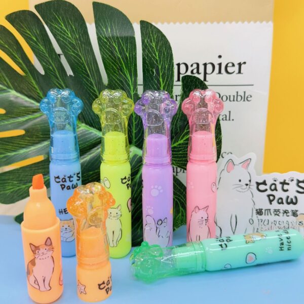 Mini Destacadores Patita de Gato | Set de 6 Colores Surtidos 🐾✨ - Imagen 3