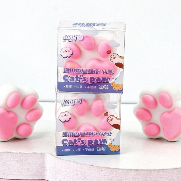 🐾🧼 Mini Goma Patita de Gato – ¡Borra con ternura felina! 😻 - Imagen 3