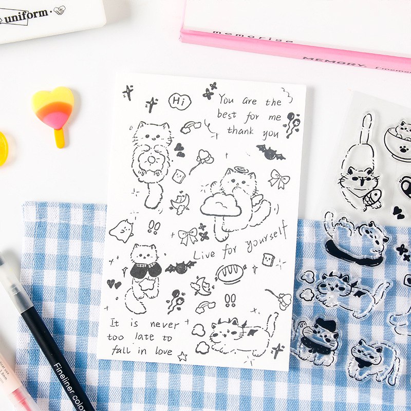 🐱✨ Sellos de Silicona para Timbre de Gatito  ✨🐾