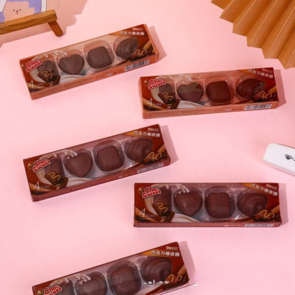 Set de 4 Mini Gomas Chocolate | Diseño Kawaii 🍫 - Imagen 2