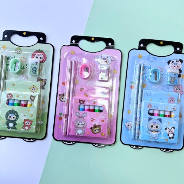 Set de Papelería en Sachet Baby Three 🐻✨