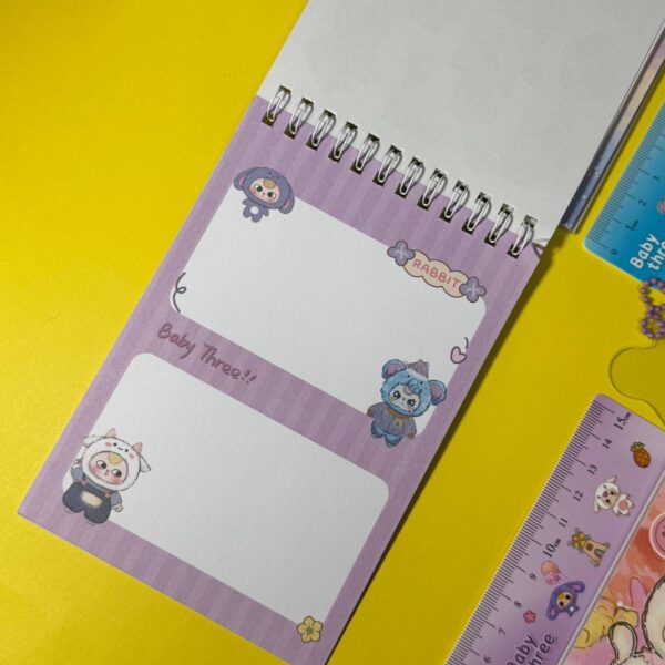 Libreta con Regla Baby Three | 24 Hojas | 4 Colores Surtidos 📏✨ - Imagen 5