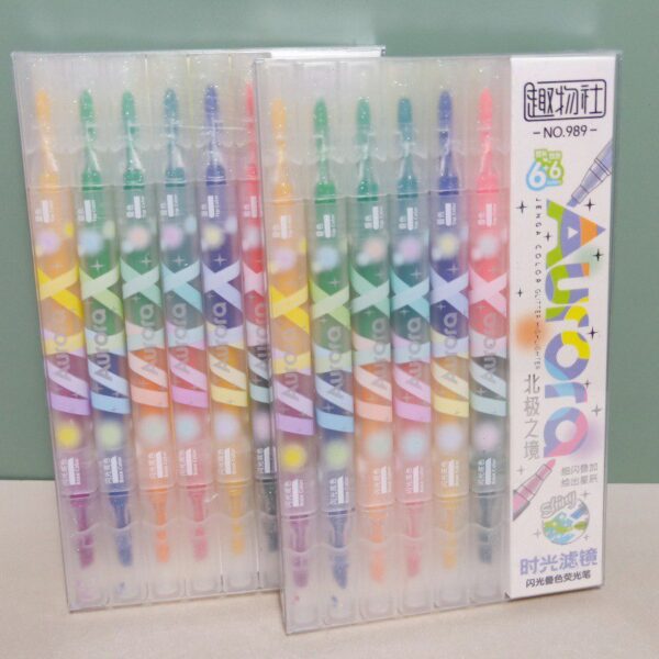 ✨Set de 6 Destacadores Doble Punta con Glitter✨ - Imagen 3
