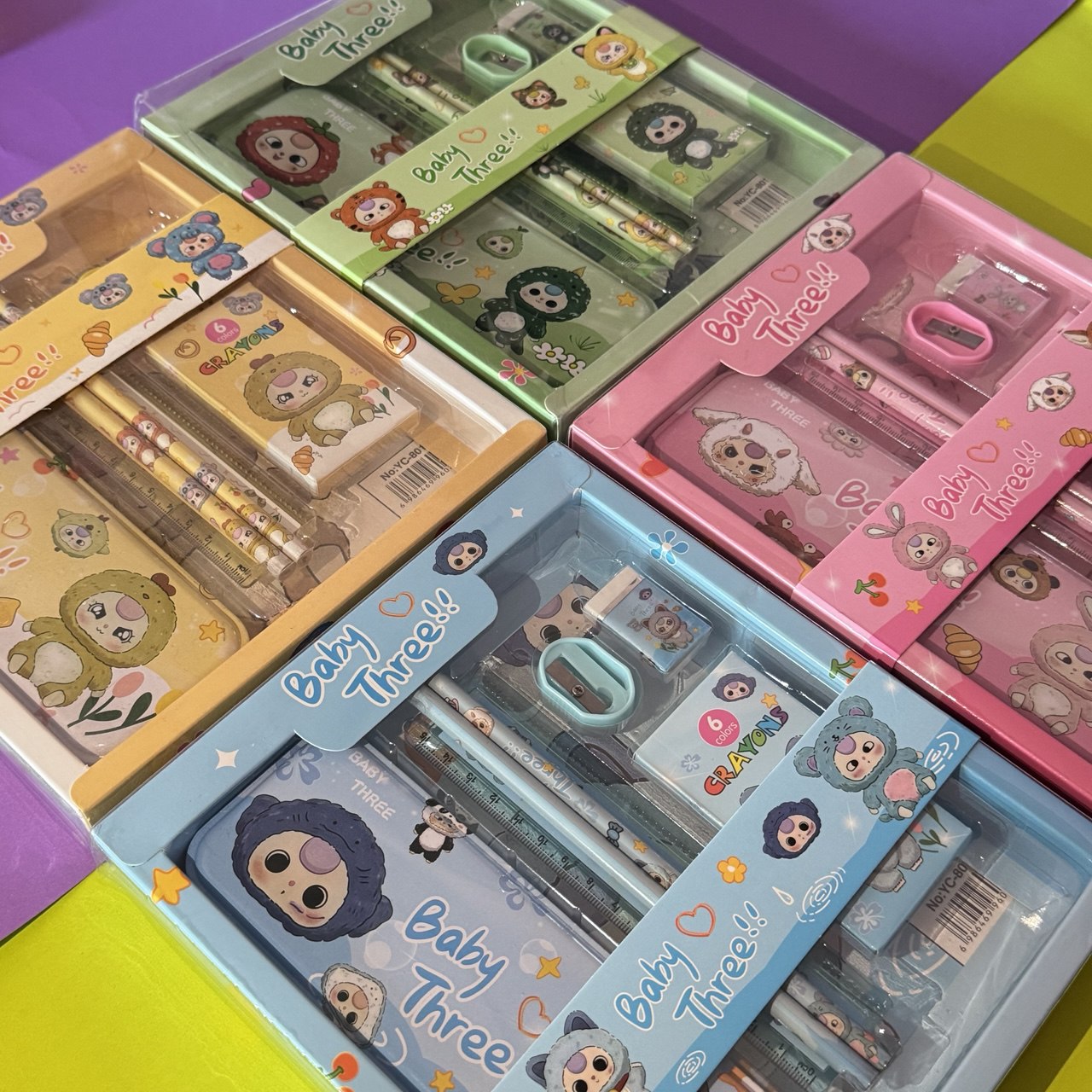 Set de Papelería Rectangular Baby Three 🎁✨ 3 Set de Papelería Rectangular Baby Three 🎁✨ - Imagen 3