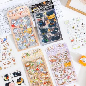 🐱 Set de 4 Stickers Gatito – ¡Ternura en cada detalle! ✨