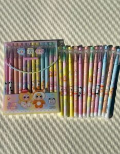 Set 12 Lápices de Gel Borrables Baby Three | Tinta Azul |  ✨🖊️