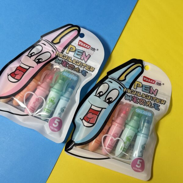 Mini Destacadores Pincel | Set de 5 Colores Surtidos 🎨✨
