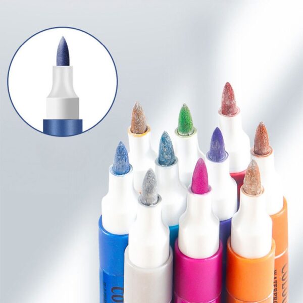 ✨🖊️ Set de 12 Marcadores Glitter Metalizado  🌈💫 - Imagen 4