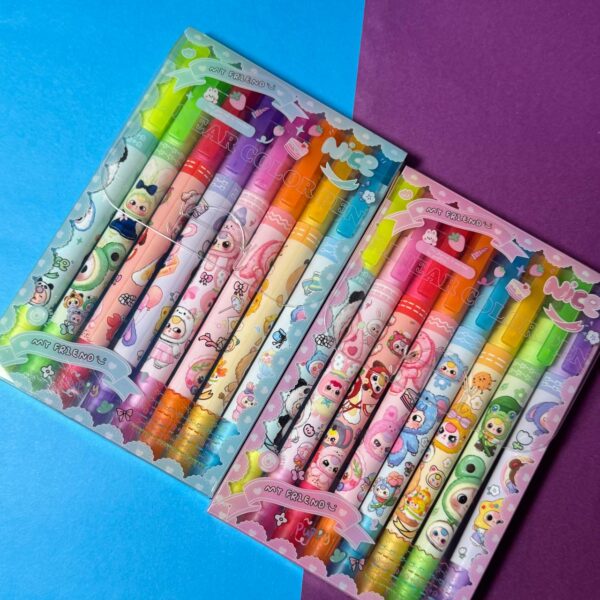 🖍️✨ Set de 8 Destacadores Baby Three – ¡Colores que inspiran! 🌈