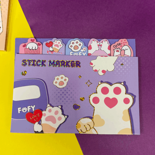 Set Post-it Gatito 8 Pcs | 4 Colores Surtidos 🐱✨ - Imagen 2