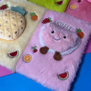 🍓🧁 Libreta Peluda con Frutitas Kawaii 3D - Imagen 4
