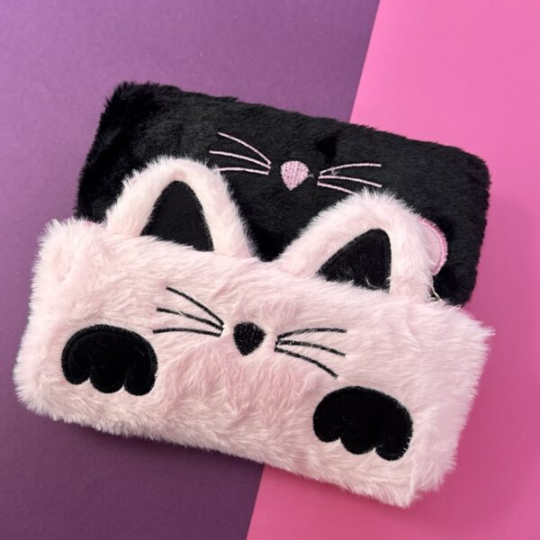 🐾🎒 Estuche de Felpa Gatito con Esponja - Imagen 6