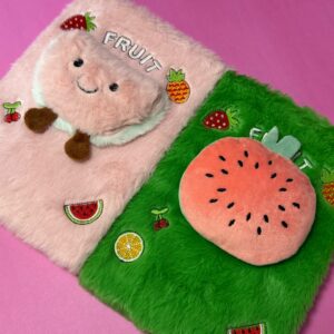 🍓🧁 Libreta Peluda con Frutitas Kawaii 3D