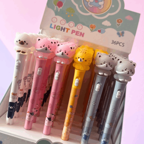 ✨🖊️ Lápiz de Tinta Gel Animalito Kawaii con Luz - Imagen 2