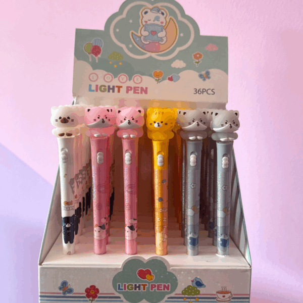 ✨🖊️ Lápiz de Tinta Gel Animalito Kawaii con Luz