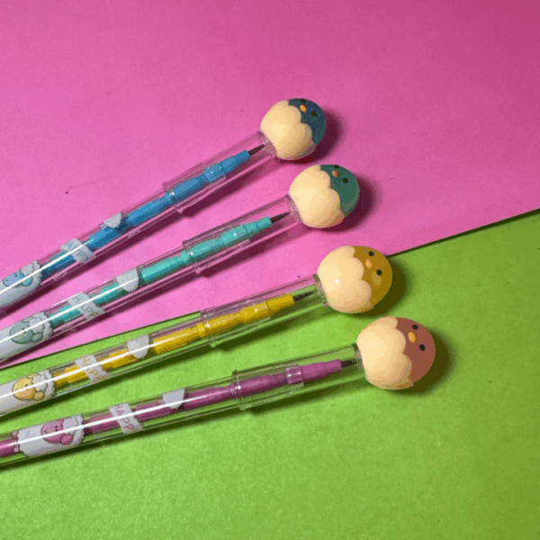 🐣 Lápiz Pollito Multimina – ¡10 Recambios de Diversión! - Imagen 3