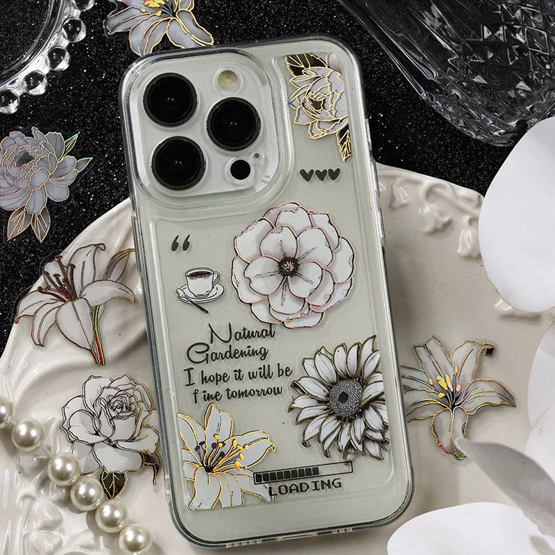 🌸 STICKERS FLORES BLANCAS – 20 PCS
