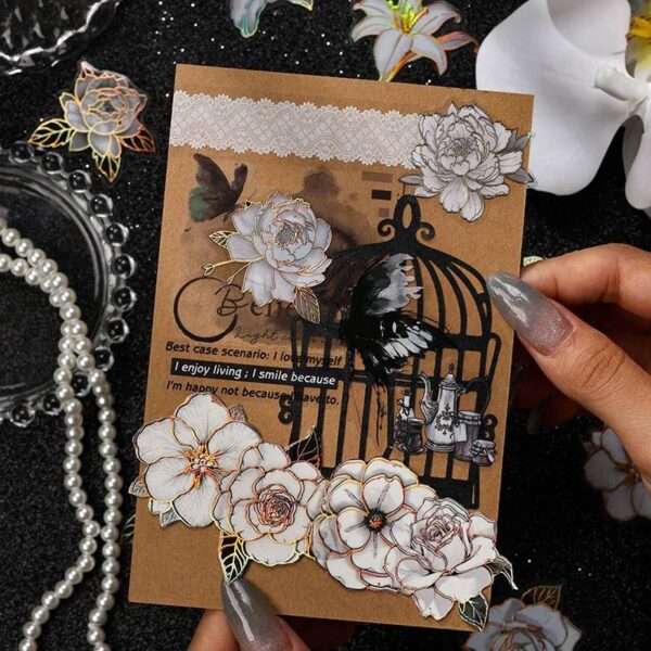 🌸 STICKERS FLORES BLANCAS – 20 PCS - Imagen 3