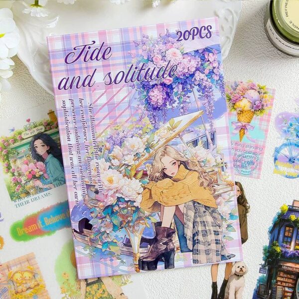🌸 STICKERS FLORES Y VINTAGE – SET DE 20 HOJAS