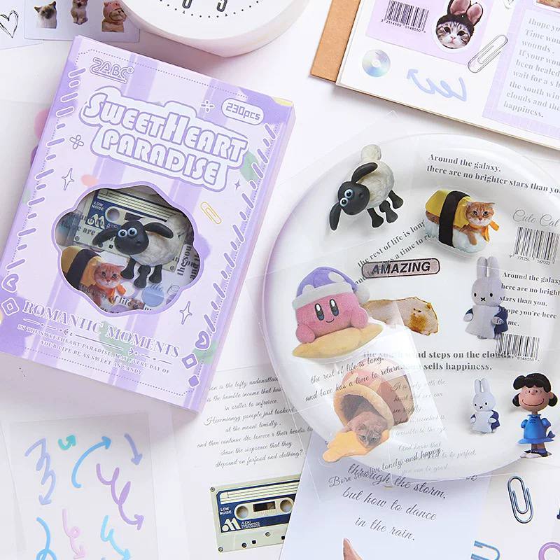 📦 CAJA DE STICKERS MIX 230 PCS – VINTAGE & MEME EDITION