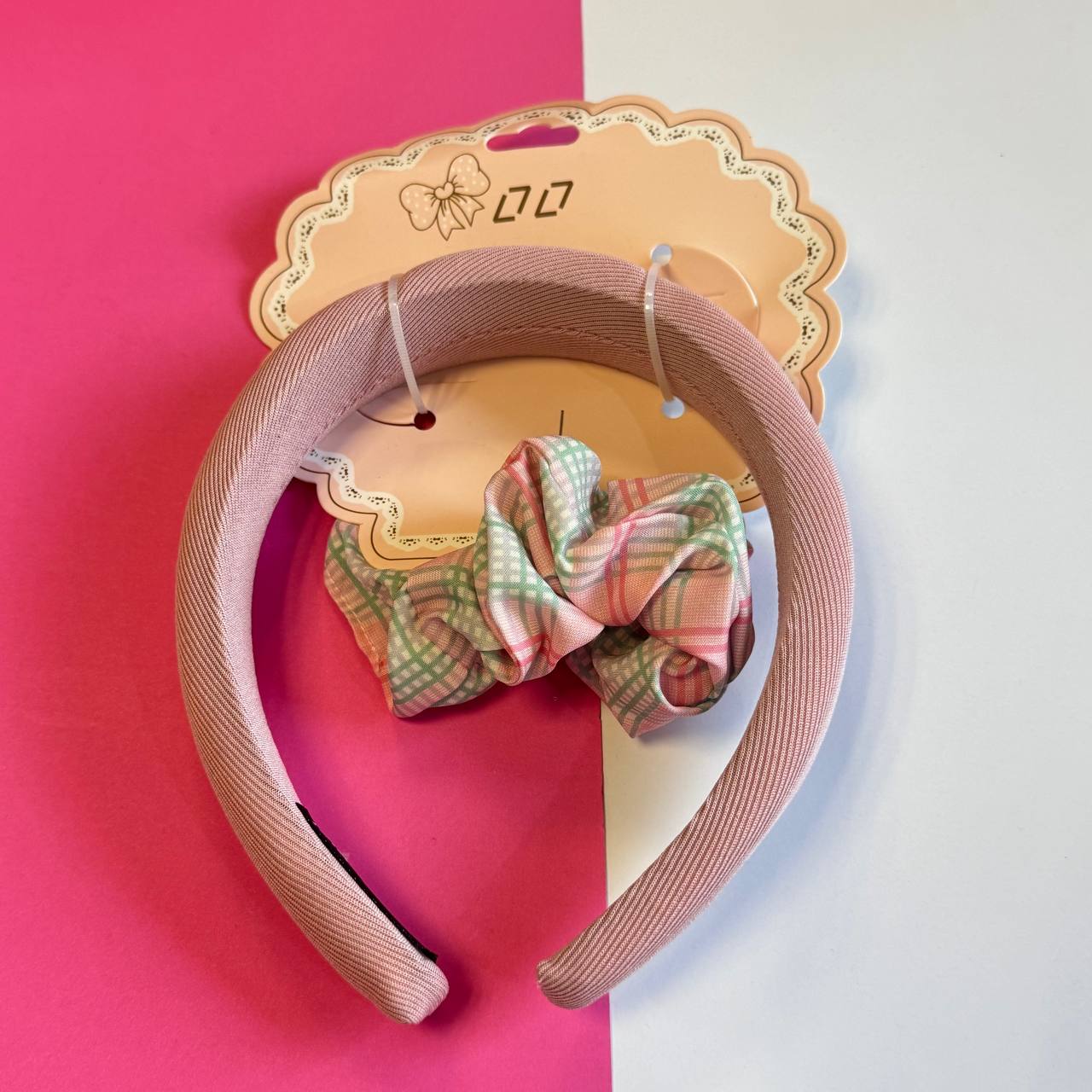 🎀 Set Diadema + Colet Pastel Rayado – ¡Dulzura en cada peinado! 5 🎀 Set Diadema + Colet Pastel Rayado – ¡Dulzura en cada peinado! - Imagen 5