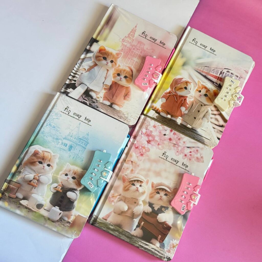 Libreta con Contraseña – Gatitos Enamorados