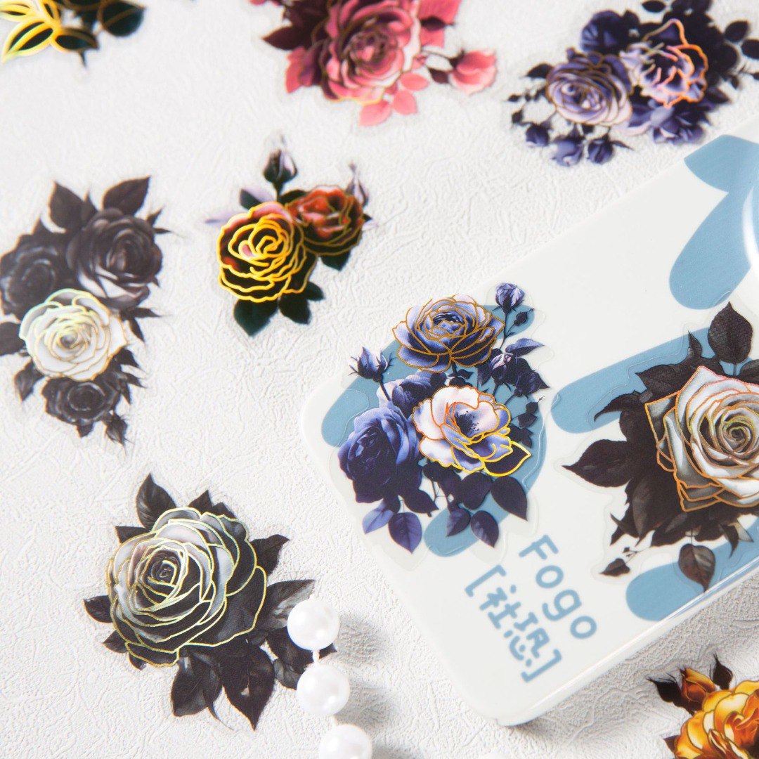 Pegatina Negra con Diseño de Flores – 6 Modelos Surtidos 3 Pegatina Negra con Diseño de Flores – 6 Modelos Surtidos - Imagen 3