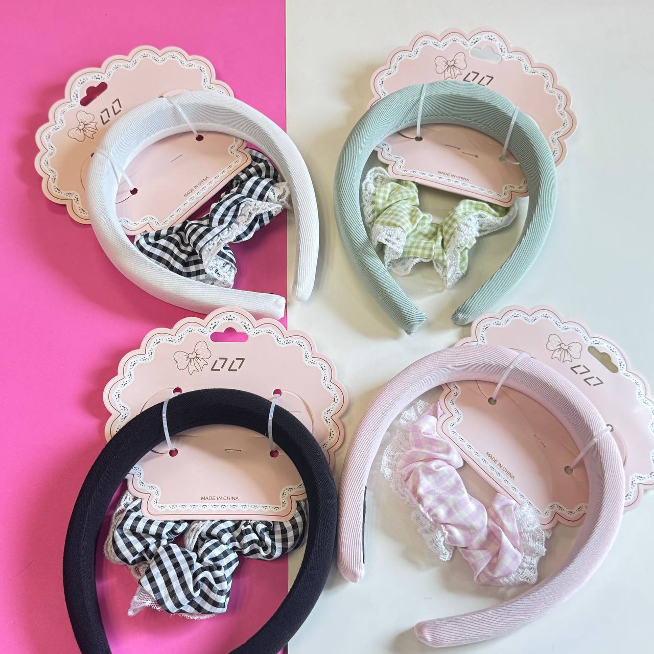 🎀 Set Diadema + Colet Rayado 1 🎀 Set Diadema + Colet Rayado