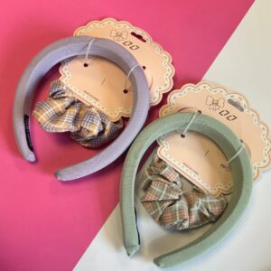 🎀 Set Diadema + Colet Pastel Rayado – ¡Dulzura en cada peinado! - Imagen 3