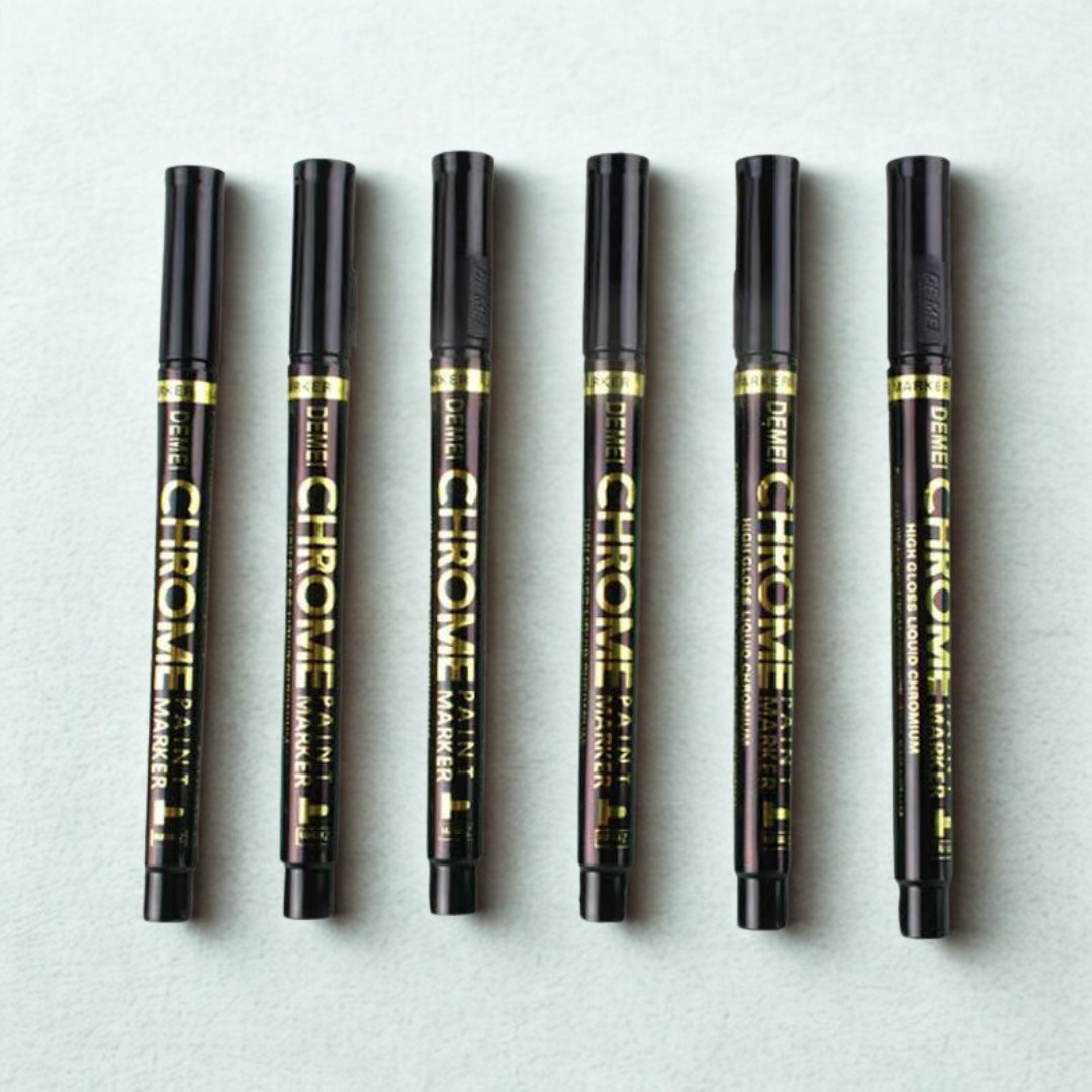 Marcador Dorado Cromado (Set 6 Piezas) 3 Marcador Dorado Cromado (Set 6 Piezas) - Imagen 3