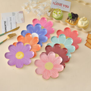 PLATOS DE PAPEL FLOR 10PCS - Imagen 3