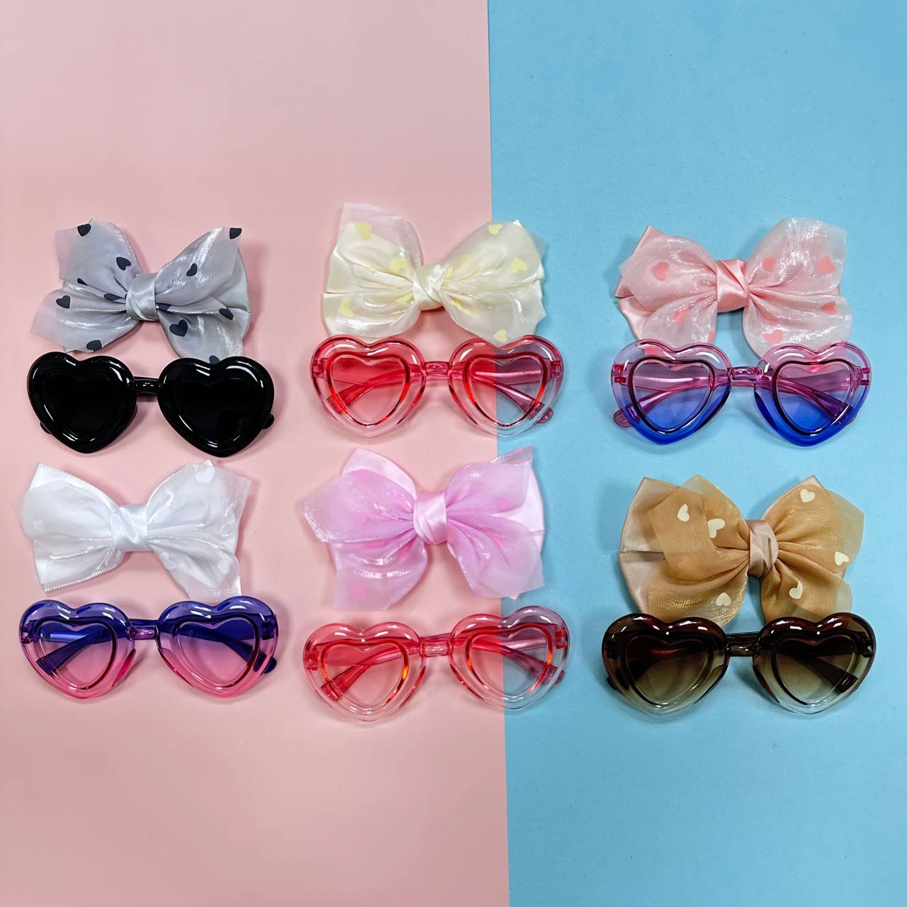 🎀 Set de Lazo con Corazones + Gafas