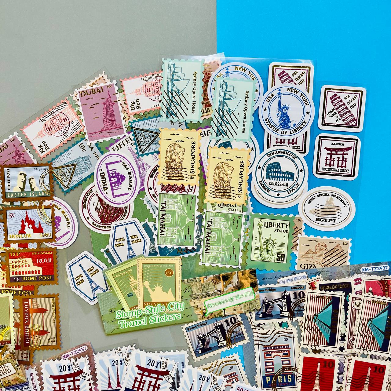 Stickers Estampillas Vintage Ciudad