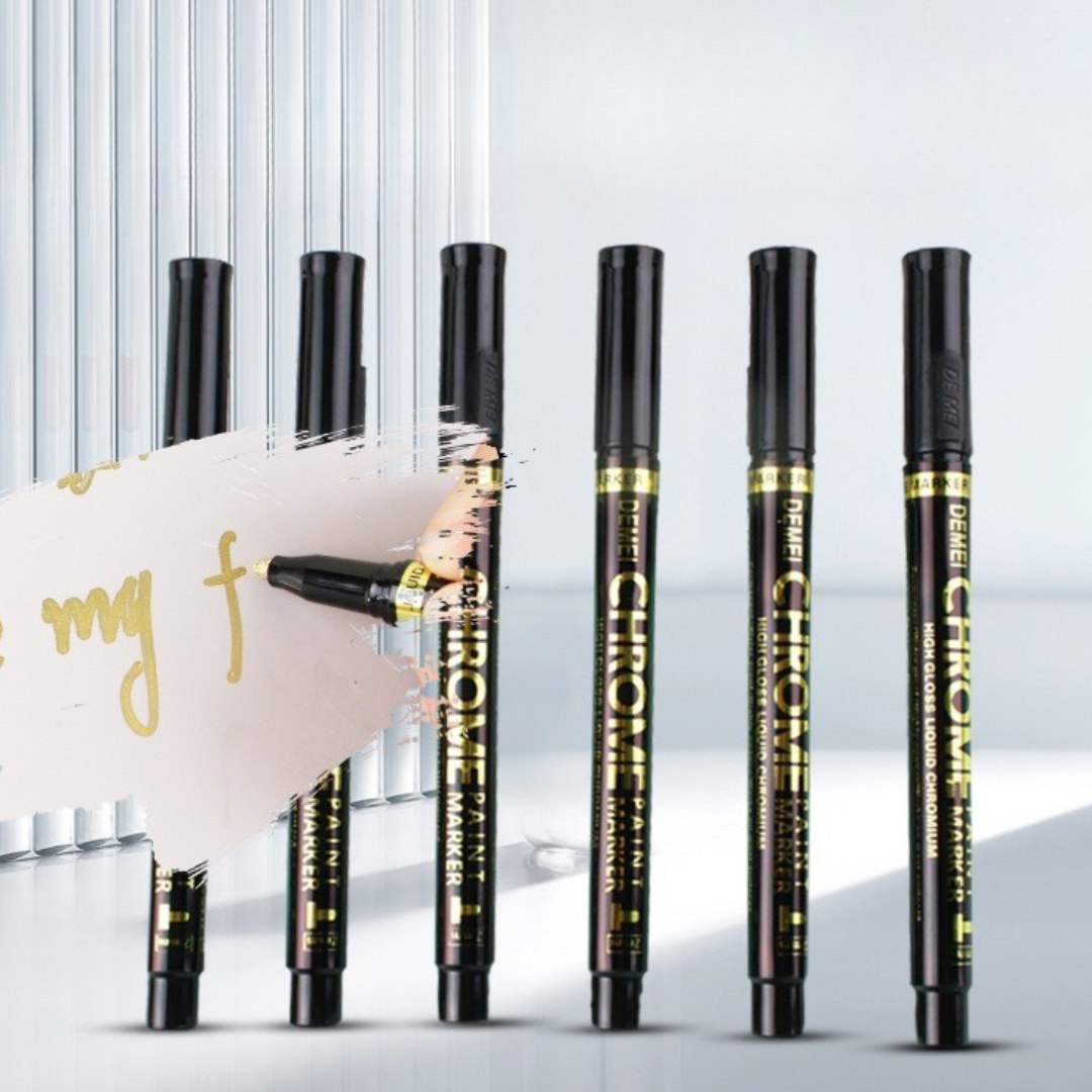 Marcador Dorado Cromado (Set 6 Piezas) 1 Marcador Dorado Cromado (Set 6 Piezas)