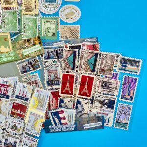 Stickers Estampillas Vintage Ciudad - Imagen 3