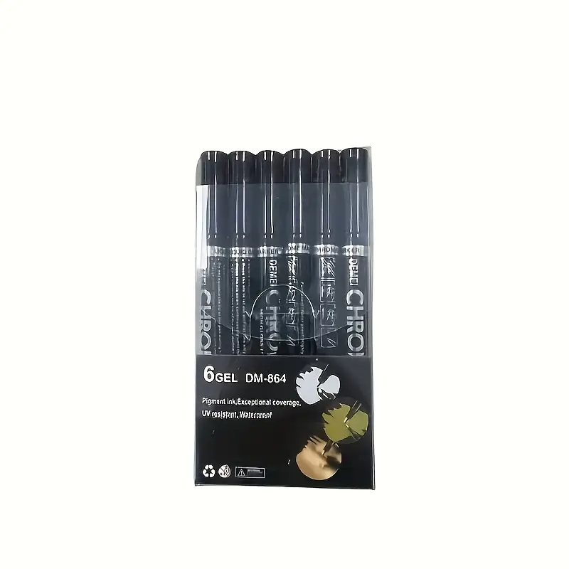 ✨ Marcador Plateado Cromado – Set de 6 piezas ✨ 1 ✨ Marcador Plateado Cromado – Set de 6 piezas ✨