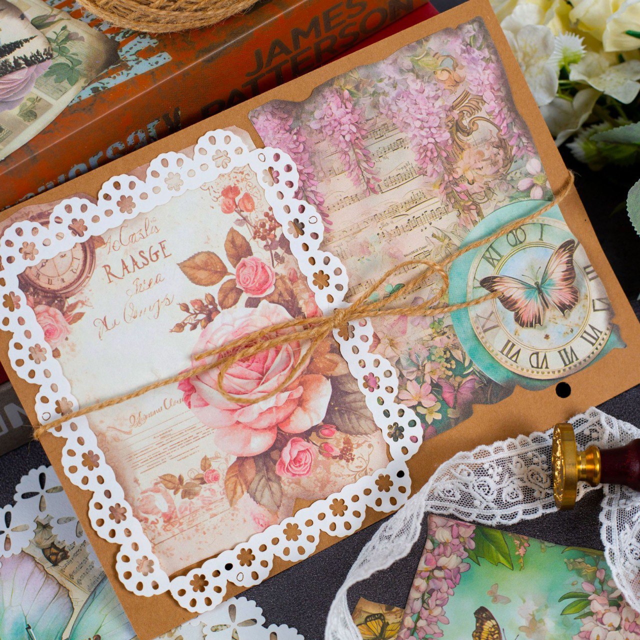 📚 LIBRO DE DECORACIÓN Y PAPEL VINTAGE - PEGATINA 2 📚 LIBRO DE DECORACIÓN Y PAPEL VINTAGE - PEGATINA - Imagen 2