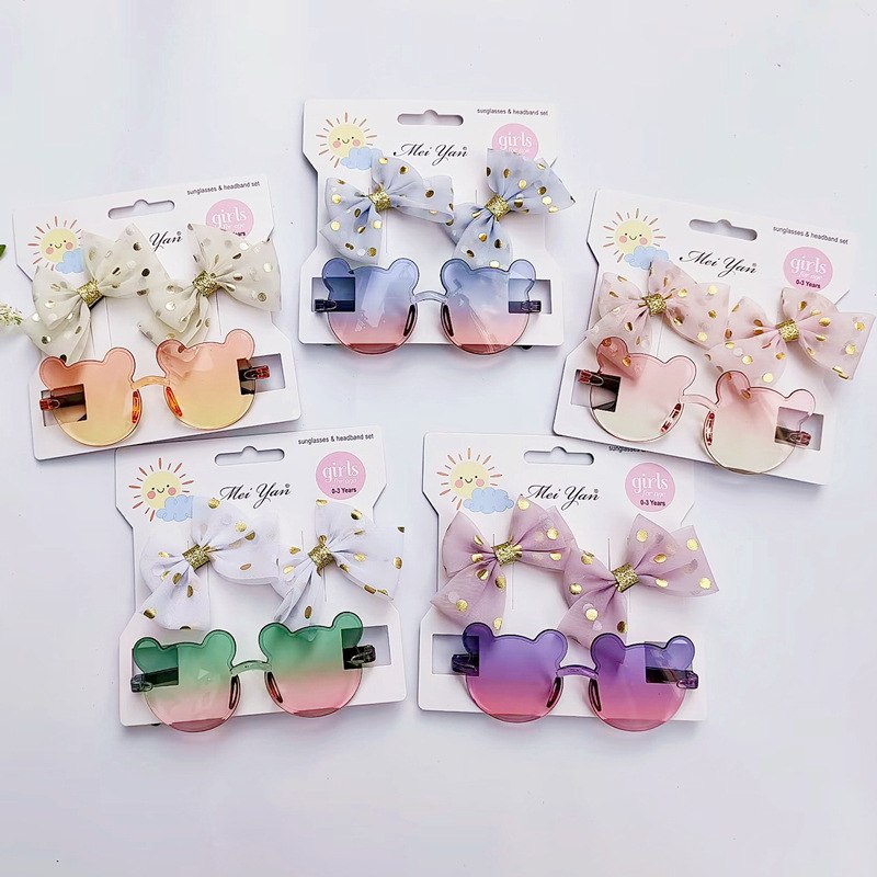 🎀 Set de Lazo con Puntitos + lentes – 6 Colores Surtidos 1 🎀 Set de Lazo con Puntitos + lentes – 6 Colores Surtidos