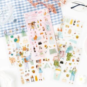 Stickers Mujer Vintage 6 pcs