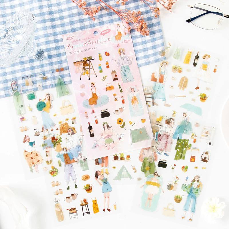 Stickers Mujer Vintage 6 pcs