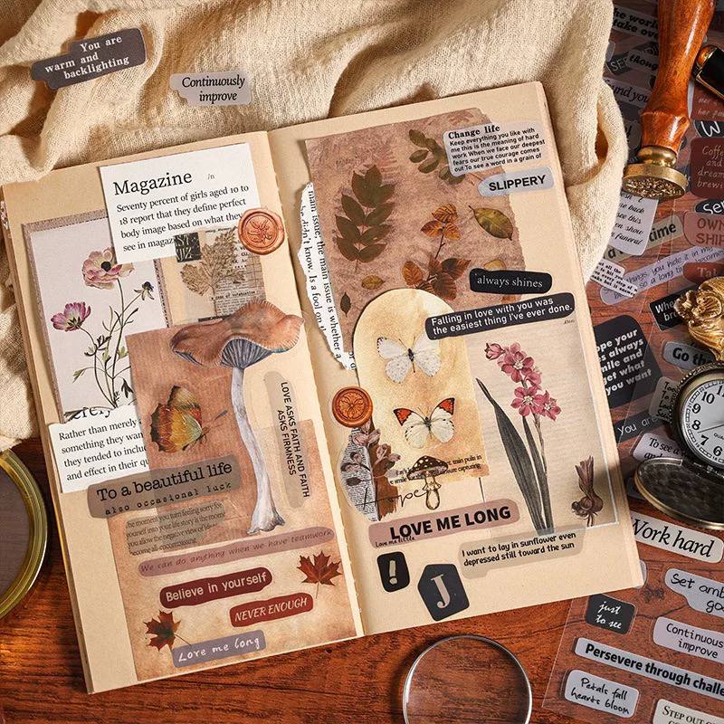 Set de 6 Stickers Letras Vintage