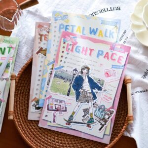 Libreta de Stickers Muñeca Estilo Viñeta Vintage