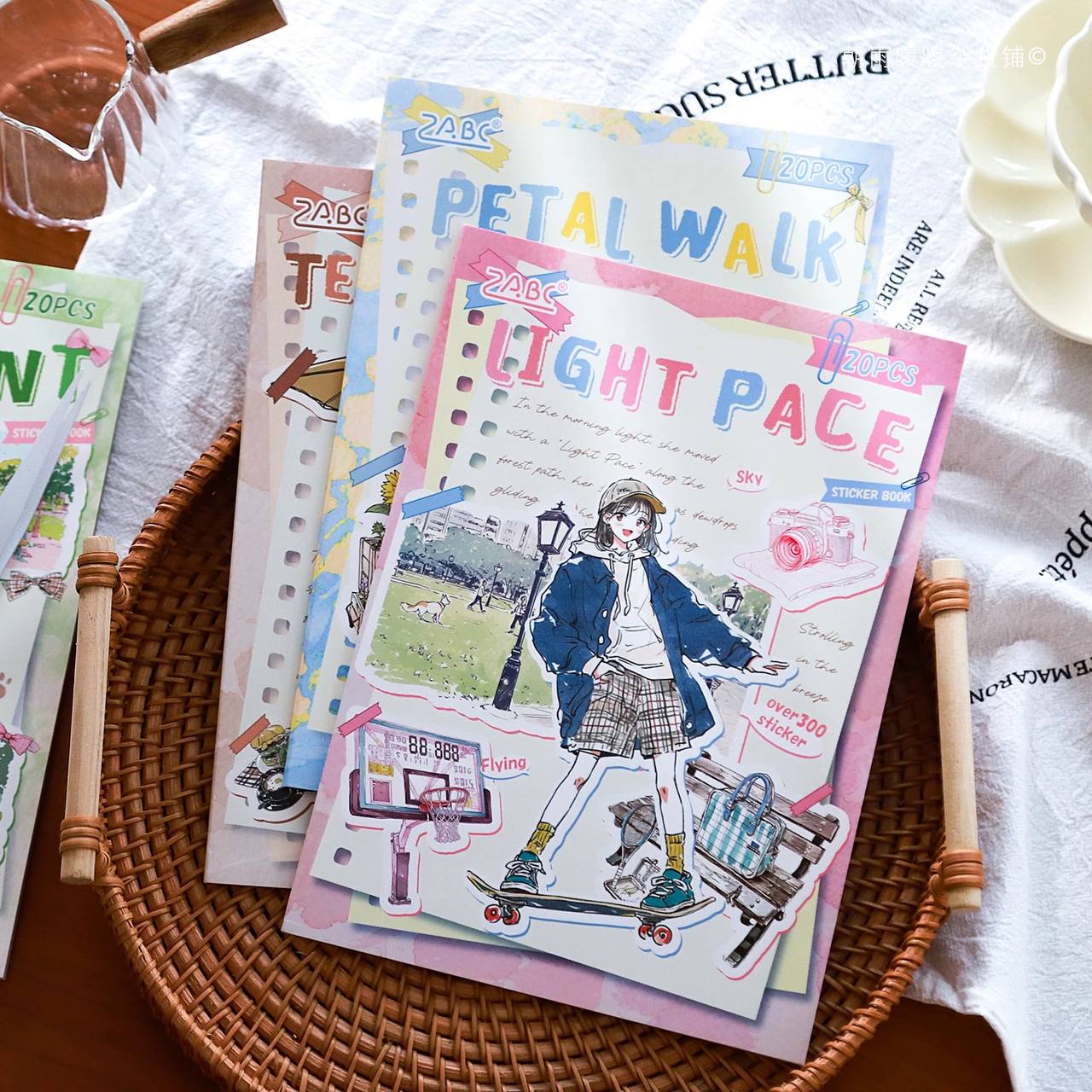 Libreta de Stickers Muñeca Estilo Viñeta Vintage