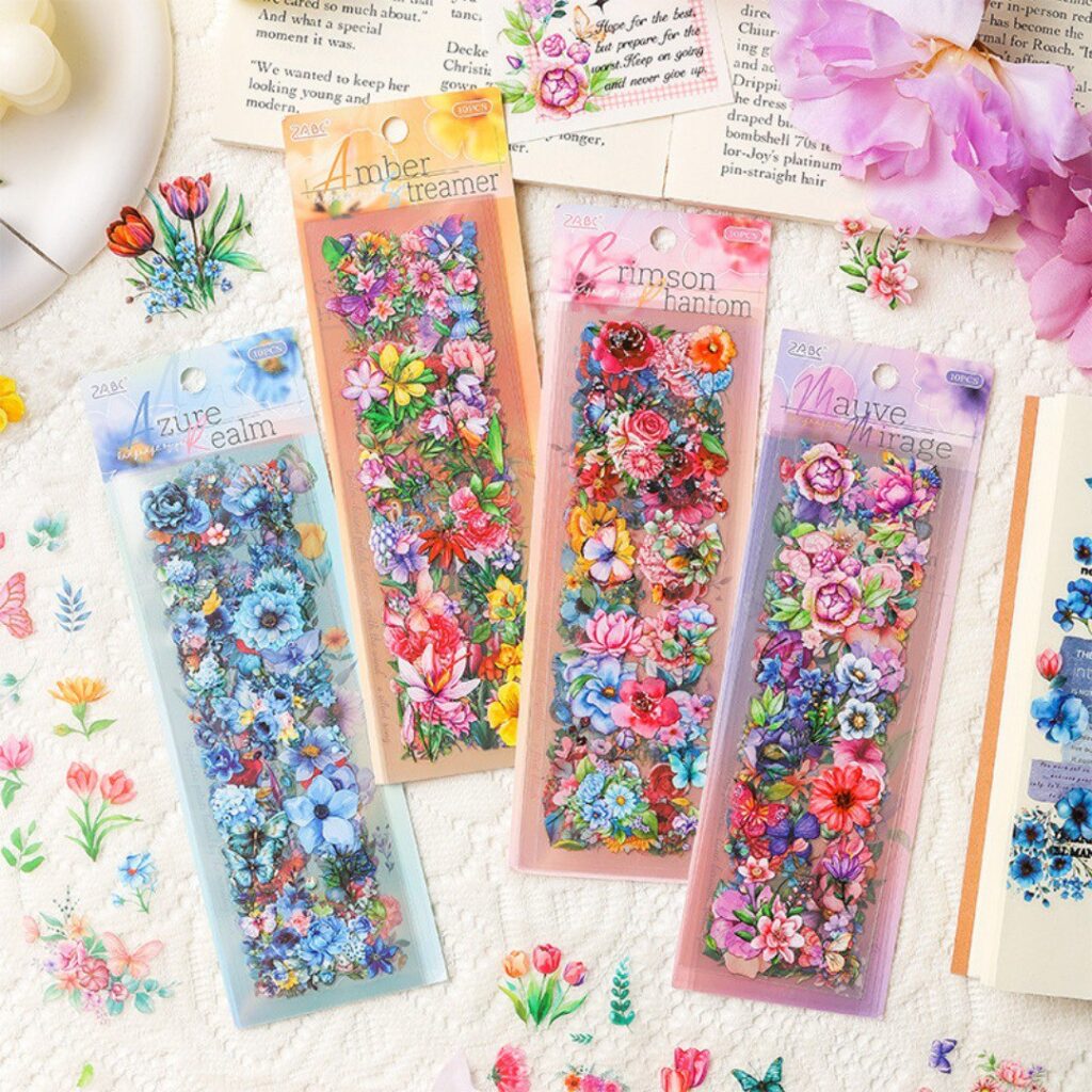 Tira de Stickers de Flores 10 pcs