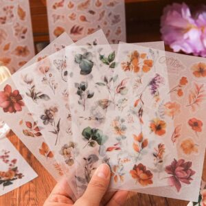 Stickers Hojas Blancas con Flores - Imagen 3