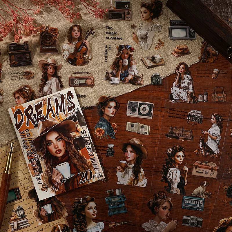 Libreta de Stickers Muñecas Color Café