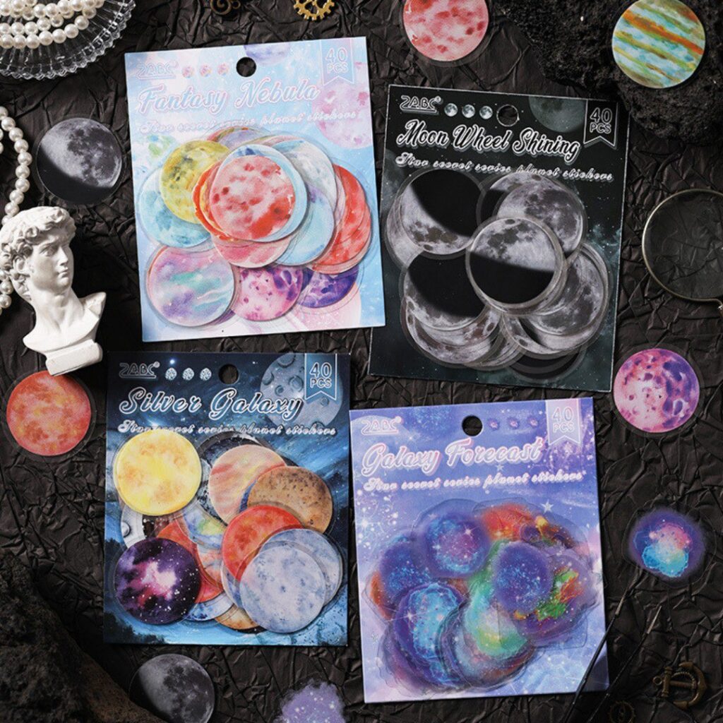 Set Stickers Planeta con Destello