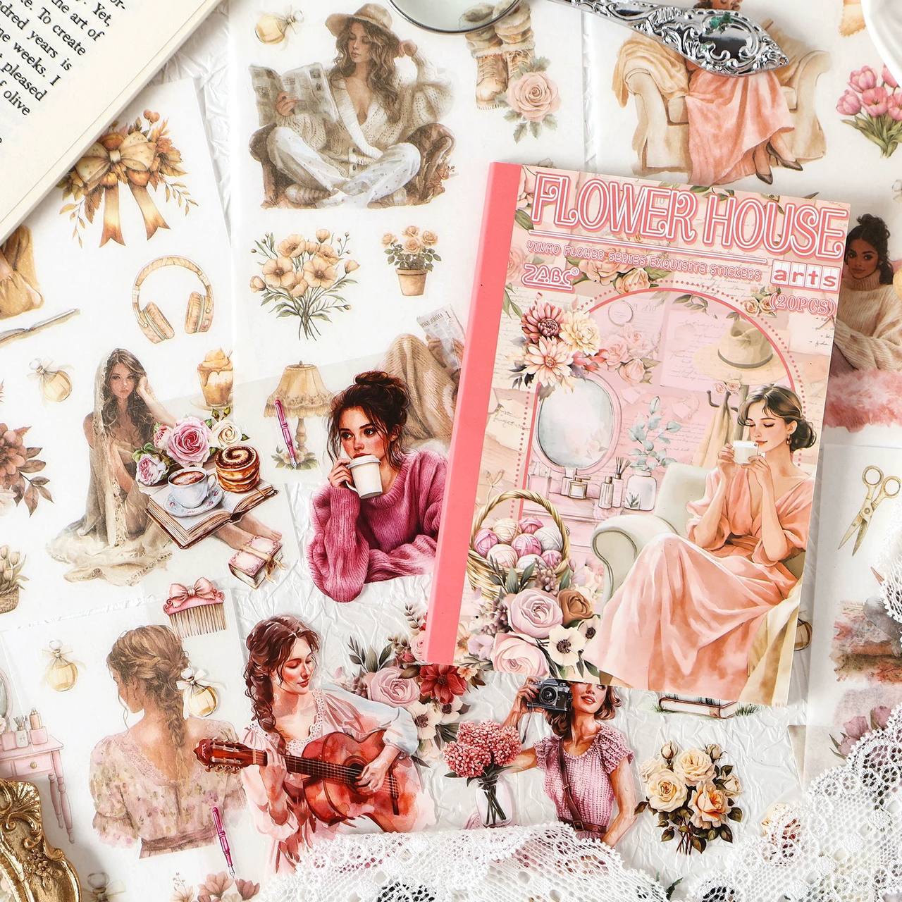 Libreta de Stickers Flowers Vintage