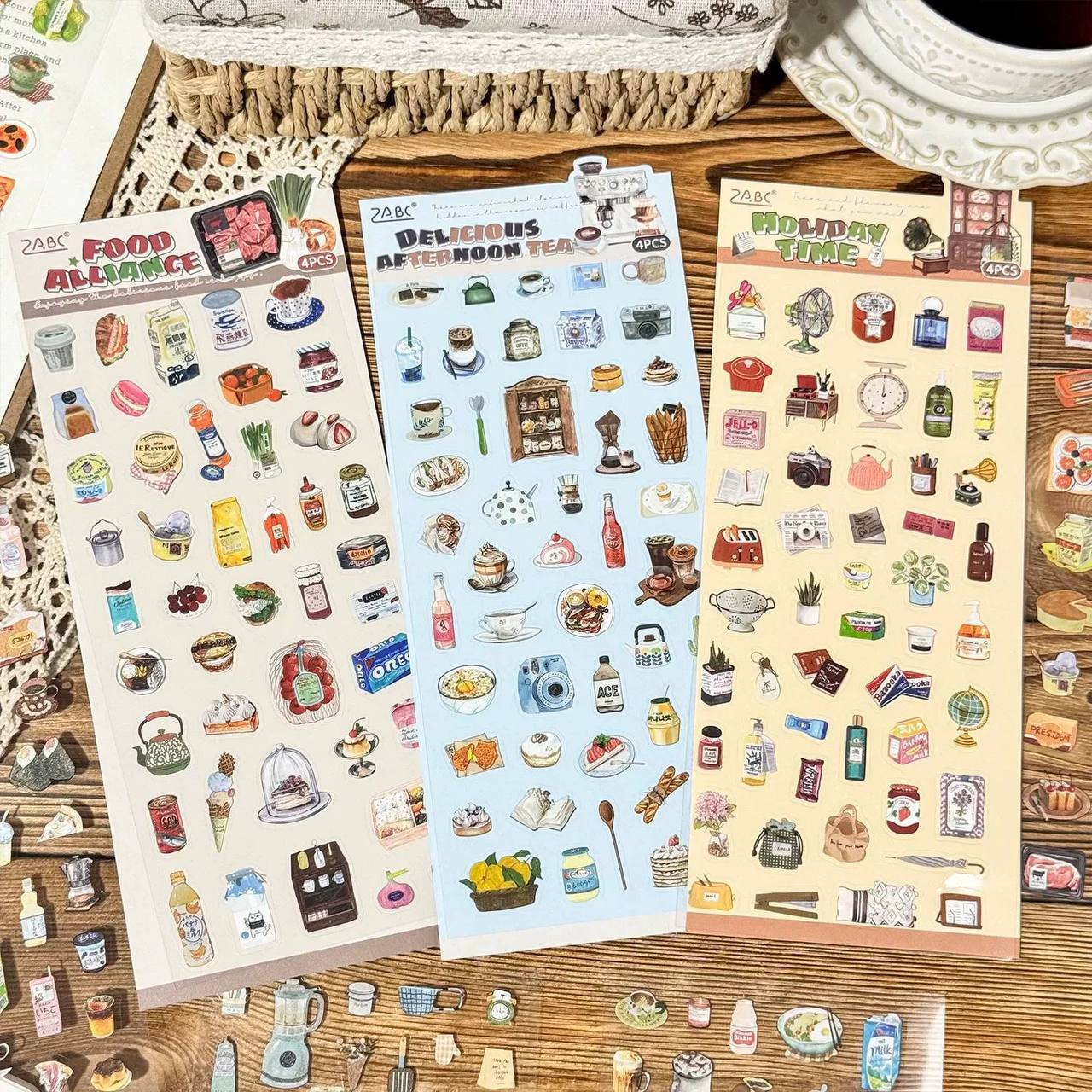 Stickers de Accesorios y Comida Vintage